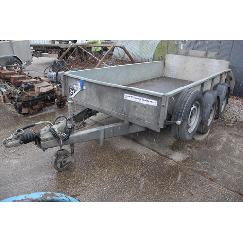 224 - IFOR WILLIAMS TWIN AXLE  TRAILER 10' X 5'   NO VAT