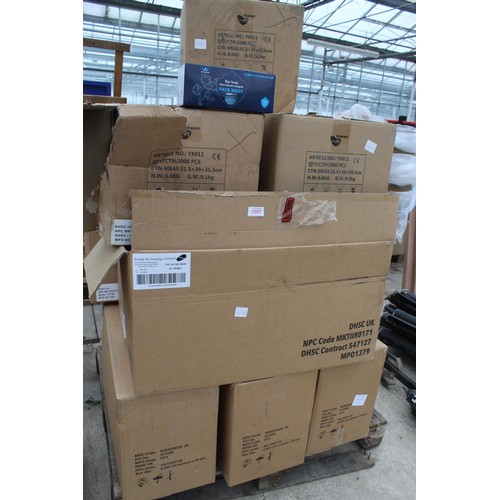 1392 - PALLET OF FACE MASKS  NO VAT