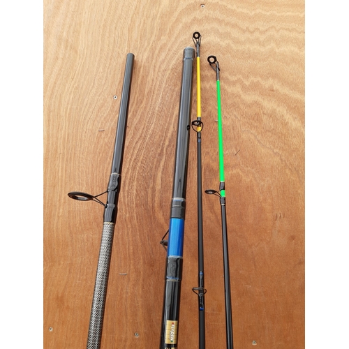 TWO BEACH FISHING RODS TO INCLUDE A FLADEN POWERSTICK 12FT AND A 12FT  GRANDESLAM SEAMASTER TO ALSO I