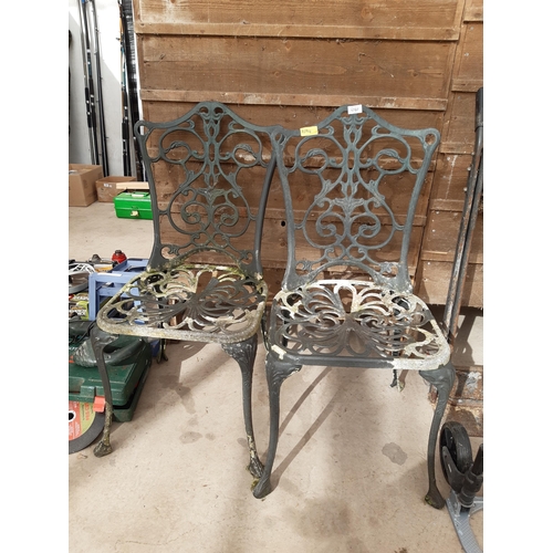 1797 - TWO VINTAGE CAST ALLOY BISTRO CHAIRS