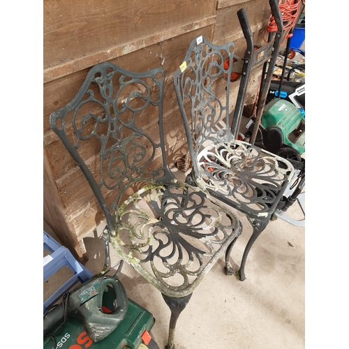 1797 - TWO VINTAGE CAST ALLOY BISTRO CHAIRS