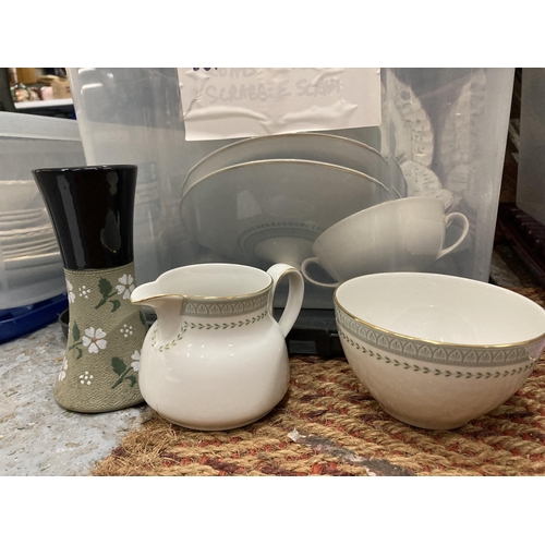 751 - THREE BOXES OF ASSORTED DINNER WARE AND CERAMICS TO INCLUDE ROYAL DOULTON BERKSHIRE PATTERN ETC