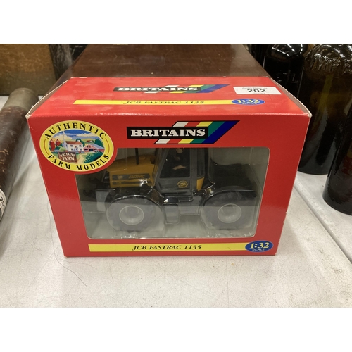 202 - A BOXED BRITAINS FARM MODEL JCB FASTRAC 1135 SCALE 1:32