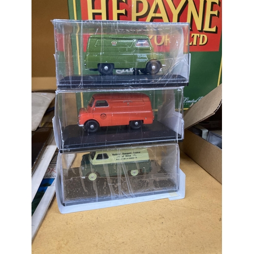 227 - THREE BOXED LIMITED EDITION OF 2000 OXFORD DIECAST BEFORD VAN MODELS