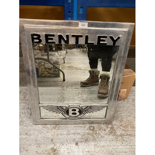 233 - A CHROME BENTLEY MIRROR 50CM 62CM