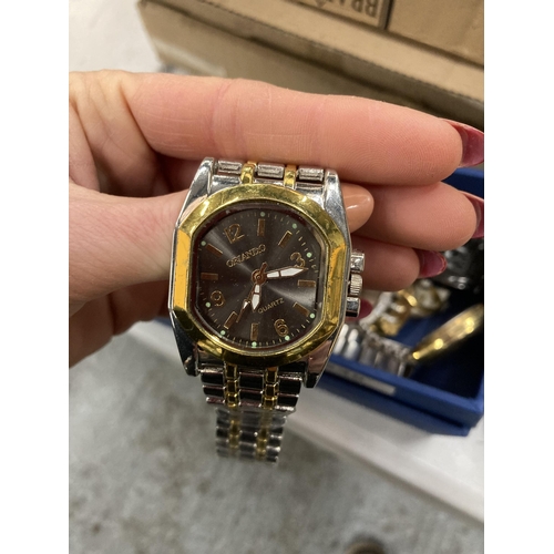 248 - A BOX OF WATCHES AND WATCH PARTS WITH SOME WORKING BUT NO WARRANTY