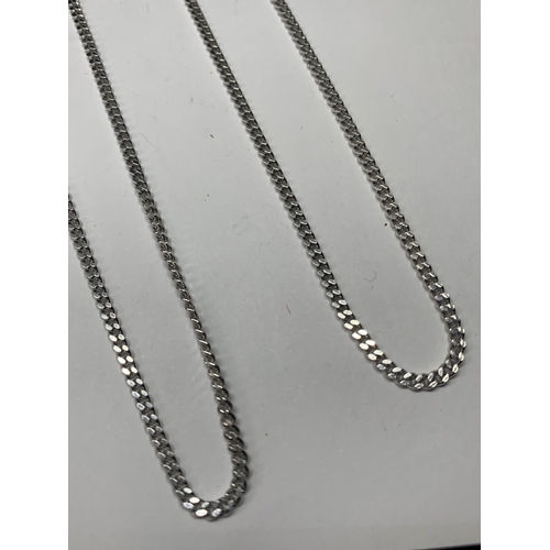 572 - TWO SILVER NECKLACES BOTH LENGTH 20 INCHES