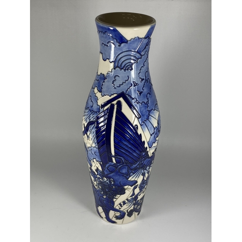 845 - A LARGE LIMITED EDITION MOORCROFT 'THE ARK' PATTERN VASE, NO.38/50, HEIGHT 42CM