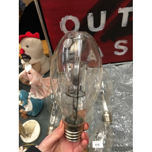 976 - FIVE LARGE INDUSTRIAL LIGHT BULBS