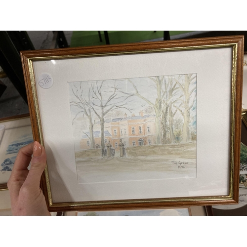 1162 - A QUANTITY OF FRAMED PRINTS TO INCLUDE BUILDINGS, ETC - 9 IN TOTAL