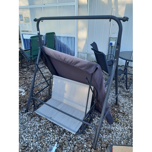 1969 - A GARDEN SWING SEAT WITH CANOPY