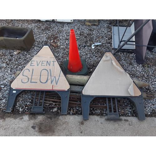 1972 - AN ASSORTMENT OF ROAD SIGNS AND STAKES ETC