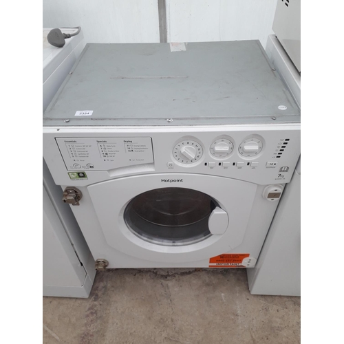 2354 - A WHITE HOTPOINT INTERGRATED WASHING MACHINE