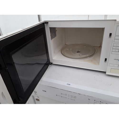 2355 - A WHITE AND BLACK HINARI LIFESTYKE MICROWAVE OVEN