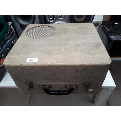 2447 - A VINTAGE PORTABLE RECORD PLAYER