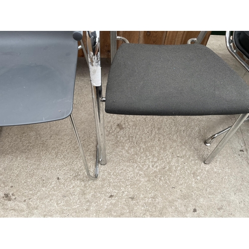 2601 - TWO OFFICE CHAIRS ON POLISHED CHROME FRAME