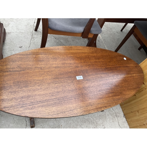 2618 - A  MODERN OVAL MAHOGANY COFFEE TABLE