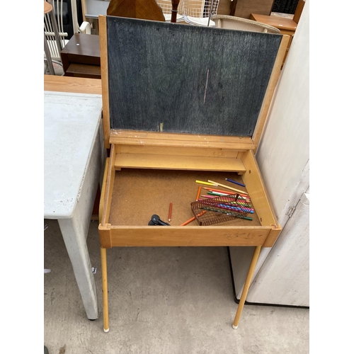 2756 - A 1970'S ORANGE CHILDS DESK