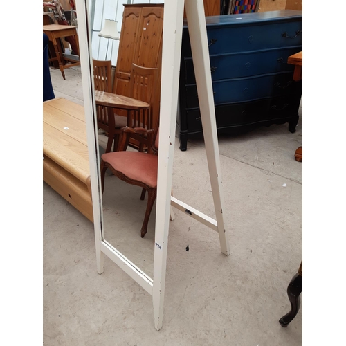 2826 - A 'HABITAT' WHITE PAINTED CHEVAL MIRROR