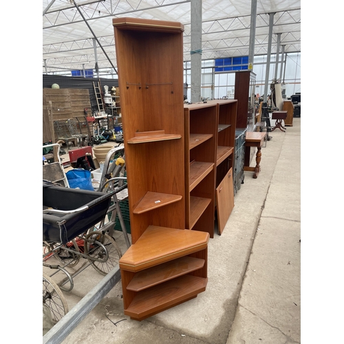 2850 - TWO RETRO TEAK G-PLAN UNIT TOPS AND CORNER UNIT