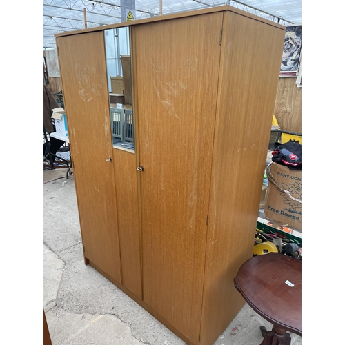 2857 - A RETRO 'SYMBOL' FURNITURE MIRROR DOOR WARDROBE