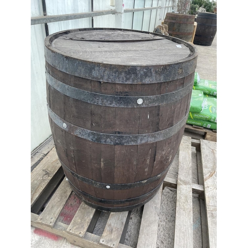 104 - AN OAK BARREL NO VAT