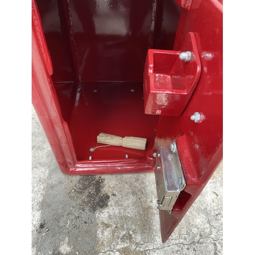 233 - A RED POST BOX WITH KEYS + VAT