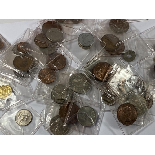 341 - A COLLECTION OF ASSORTED BRITISH CUPRO NICKEL COINAGE TO INCLUDE HALF CROWNS ETC