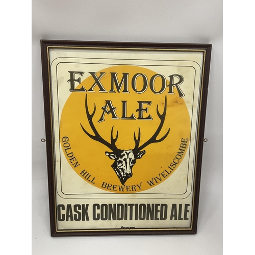 25 - A VINTAGE EXMOOR ALE BREWERANIA FRAMED POSTER