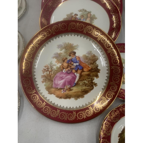 138 - A QUANTITY OF LIMOGES 'LOVERS SCENE' CABINET PLATES