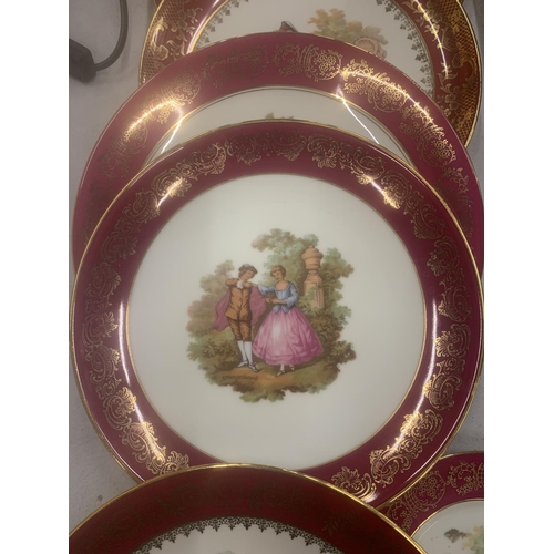 138 - A QUANTITY OF LIMOGES 'LOVERS SCENE' CABINET PLATES