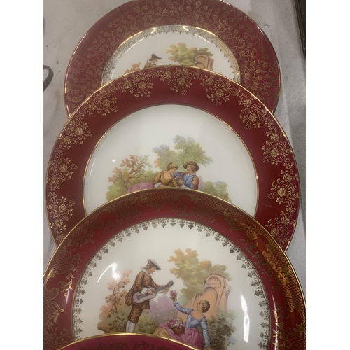 138 - A QUANTITY OF LIMOGES 'LOVERS SCENE' CABINET PLATES