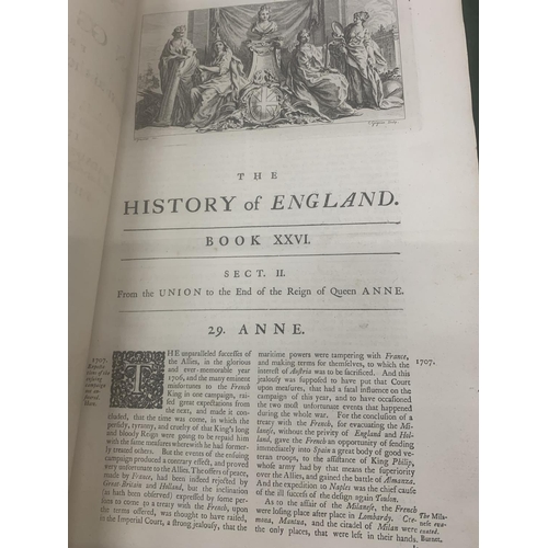 142 - TWO LARGE ANTIQUARIAN FOLIO LEATHER BOUND 'HISTORY OF ENGLAND' DATED 1751