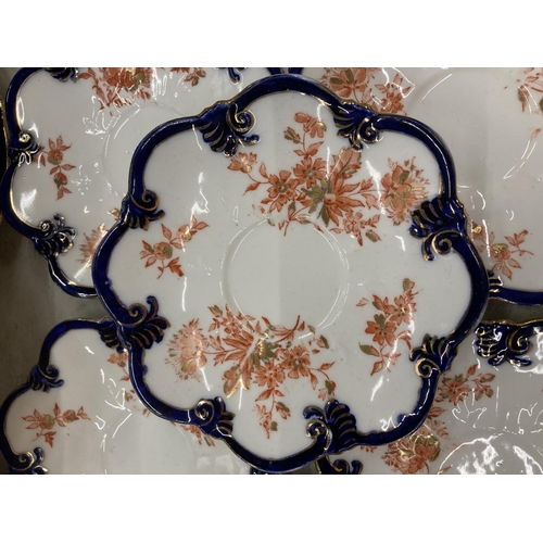 151 - A COLLECTION OF ANTIQUE DAISY SHAPED PLATES PLUS CARLISLE WARE BURGESS BROTHERS BOWLS