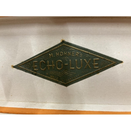 152 - A HOHNER 'ECHO LUXE' VINTAGE HARMONICA PLUS A PAIR OF SCISSORS AND LINIEN-STAUEREI LETTER OPENER BOT... 