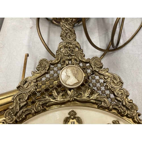 163 - AN E SCHMECKENBECHER - H65 WEST GERMAN CHAIN DRIVEN WALL CLOCK WITH BRASS WEIGHTS