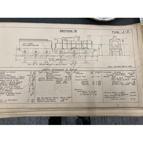 176 - A QUANTITY OF BLUE PRINTS FOR STEAM TRAINS