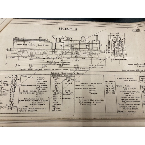 176 - A QUANTITY OF BLUE PRINTS FOR STEAM TRAINS