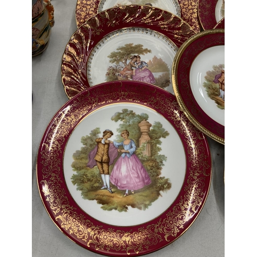 202 - A QUANTITY OF LIMOGES CABINET PLATES - 10 IN TOTAL