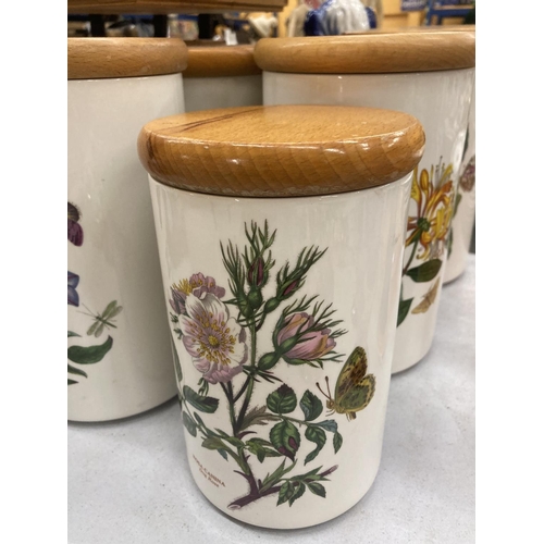 232 - SIX PORTMEIRION 'BOTANIC' STORAGE JARS AND A UTENSIL JAR