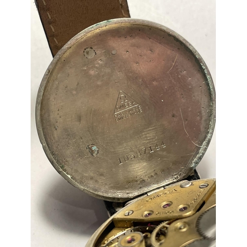 541 - AN OMEGA 1920'S WRIST WATCH WITH OVER SIZED TICKING