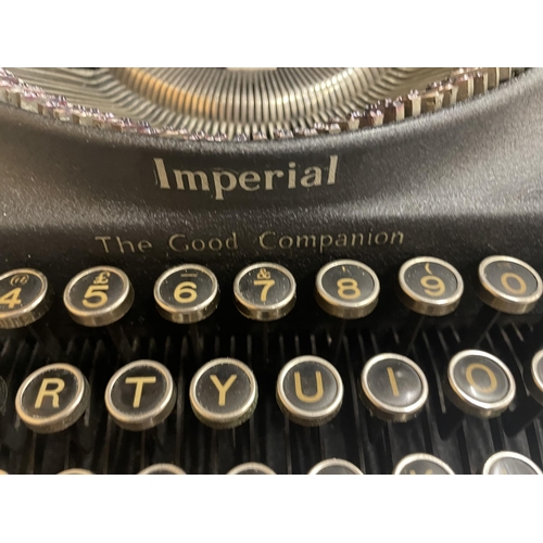 75 - A VINTAGE CASED IMPERIAL THE GRAND COMPANION TYPEWRITER