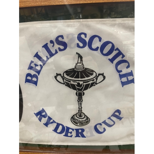 90 - A FRAMED BELL'S SCOTCH RYDER CUP FLAG - HOLE 10