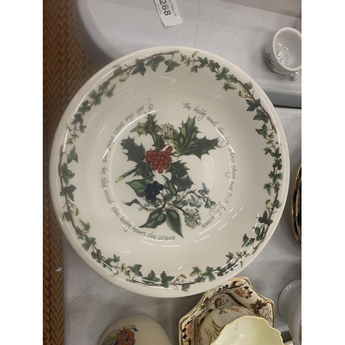 268 - A LARGE QUANTITY OF CERAMICS AND CHINA TO INCLUDE ROYAL DOULTON 'PASSION FLOWER' CUPS AND SAUCERS, P... 