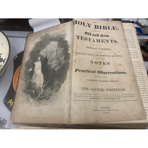 275 - A LARGE ANTIQUARIAN BIBLE OVER 200YEARS OLD PUBLISHED BY NUTTALL, FISHER AND DIXON, LIVERPOOL, 1813