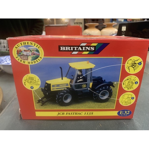 287 - A BOXED BRITAINS FARM MODEL JCB FASTRAC 1135 SCALE 1:32