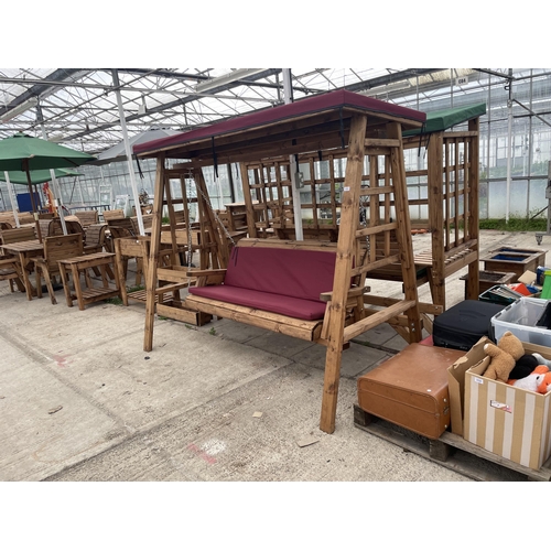 2023 - AN AS NEW EX DISPLAY CHARLES TAYLOR SWING SEAT WITH CANOPY *PLEASE NOTE VAT TO BE CHARGED ON THIS IT... 