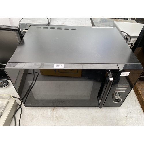 2414 - A BLACK KENWOOD MICROWAVE OVEN