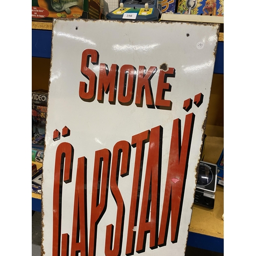 80A - A LARGE VINTAGE ENAMEL CAPSTAN NAVY CUT TOBACCO & CIGARETTES SIGN