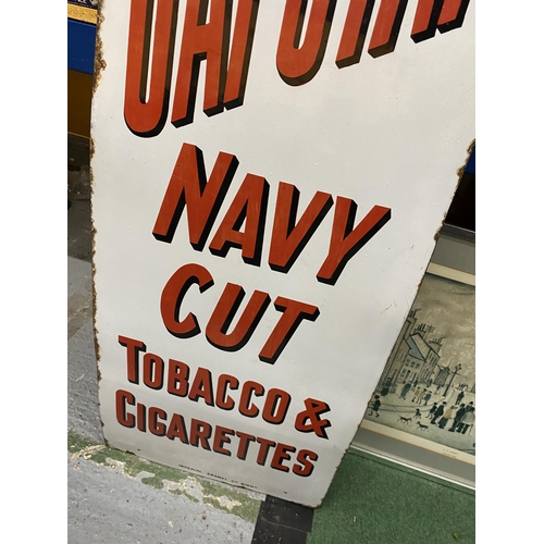 80A - A LARGE VINTAGE ENAMEL CAPSTAN NAVY CUT TOBACCO & CIGARETTES SIGN